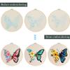 Santune 3 Pack Embroidery Kit for Beginners Adults Cross Stitch Kits with Butterfly Patterns and Instructions,DIY Hand Crafts with 1 Hoop,Threads and 6 Needles view 4