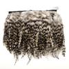 Shekyeon 2yards Rooster Hackle Feather Trim Fringe for DIY Clothing Craft Dress Decoration(Natural 2) view 2