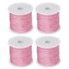 HARFINGTON 4 Rolls Nylon Beading Thread Knotting Cord 0.8mm 50 Yards Braided Nylon Crafting Satin String for Bracelet Necklace Kumihimo, Orchid Pink view 1