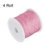HARFINGTON 4 Rolls Nylon Beading Thread Knotting Cord 0.8mm 50 Yards Braided Nylon Crafting Satin String for Bracelet Necklace Kumihimo, Orchid Pink view 3