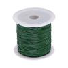 HARFINGTON 1 Roll Nylon Beading Thread Knotting Cord 0.6mm 50 Yards Braided Nylon Crafting Satin String for Bracelet Necklace Kumihimo, Dark Green view 1