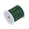 HARFINGTON 1 Roll Nylon Beading Thread Knotting Cord 0.6mm 50 Yards Braided Nylon Crafting Satin String for Bracelet Necklace Kumihimo, Dark Green view 3
