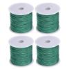 HARFINGTON 4 Rolls Nylon Beading Thread Knotting Cord 0.8mm 50 Yards Braided Nylon Crafting Satin String for Bracelet Necklace Kumihimo, Moon Green view 1