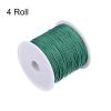 HARFINGTON 4 Rolls Nylon Beading Thread Knotting Cord 0.8mm 50 Yards Braided Nylon Crafting Satin String for Bracelet Necklace Kumihimo, Moon Green view 3