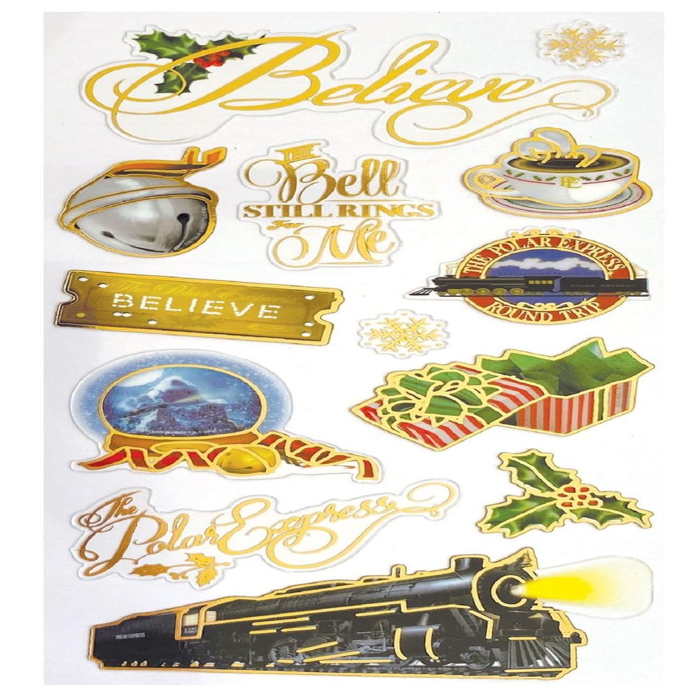 Paper House Productions Polar Express Shiny Foil Enamel Effect Sticker Sheet for Crafts, Scrapbooking & Collecting