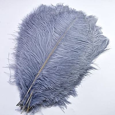 100Pcs/lot 15-70CM Gray Plume Crafts Natural Ostrich Feathers Handwork DIY Home Party Large Feathers Jewelry Wedding Decoration - Zamihalaa