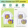 XSEINO DTF Powder 750g/26.46oz White Digital Transfer Hot Melt Adhesive, DTF Transfer Powder for Sublimation, DTF Hot Melt Adhesive Powder for All DTF and DTG Printers on All Fabric view 4
