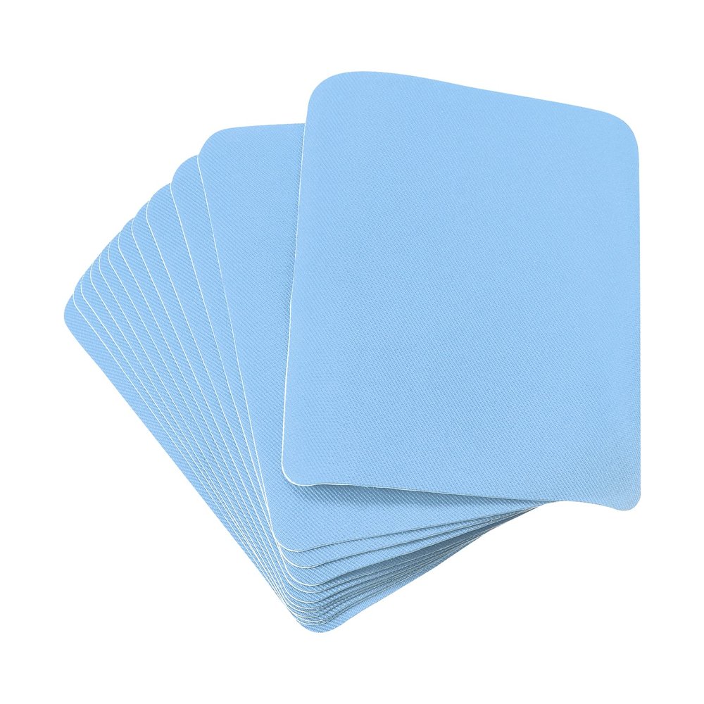 MECCANIXITY 20Pcs Iron on Patches for Clothing Repair Fabric Repair Patches Iron-On Mending Fabric Light Blue 4.9"x3.7" for Clothes, Pants, Bags Hole Repairing and Decoration