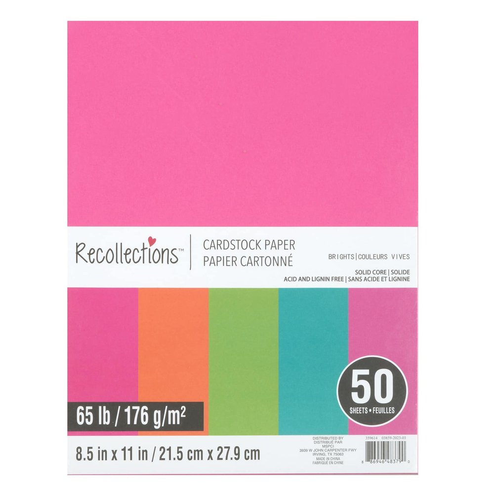 Recollections 600 Sheets Brights 8.5" x 11" Cardstock Paper - Acid and Lignin Free Paper for Scrapbooks, Arts & Crafts - Bulk Pack