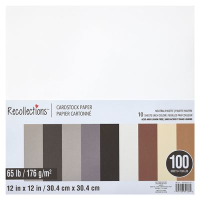 Recollections 900 Sheets Neutral Palette 12" x 12" Cardstock Paper - Acid and Lignin Free Paper for Scrapbooks, Arts & Crafts - Bulk Pack