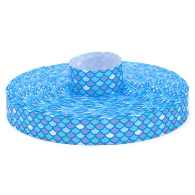Country Brook Design - Mermaid Scales Grosgrain Ribbon (7/8 Inch, 10 Yards)