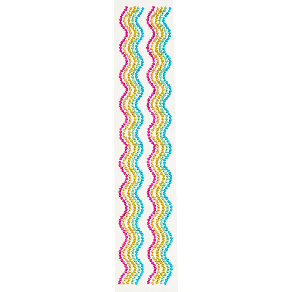 Recollections Rainbow Wave Strip Bling Stickers, 12 Packs: 2 ct. (24 Total)
