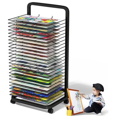 HONGKEFIT Art Drying Rack for Classroom Paint Drying Rack Art Metal Artwork Storage Display Rack Art Drying Rack with Wheels for Classroom Painting Crafts, Ideal for Schools and Art Clubs