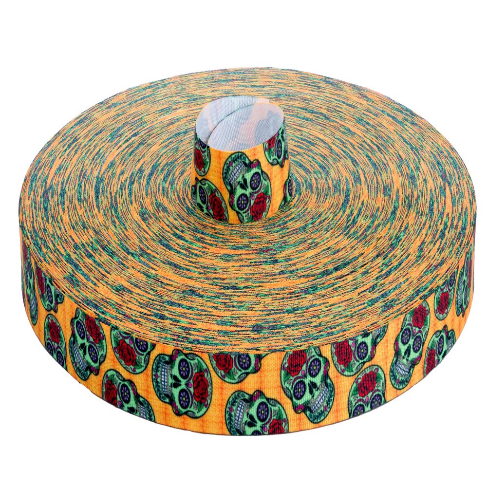 Country Brook Design - Sugar Skulls Grosgrain Ribbon (5/8 Inch, 10 Yards)