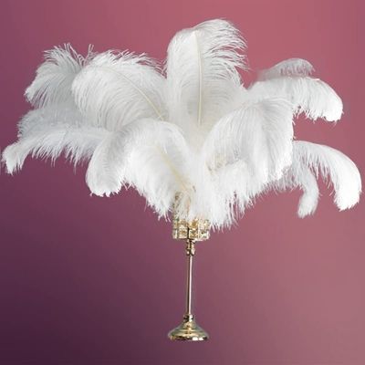 White Ostrich Feather Decor 15-70cm Big Long Ostrich Feathers Crafts Carnaval on The Middle of The Table Centerpiece Decorative - 100 Pcs