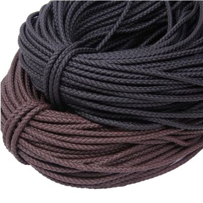 3/4/5/6/8mm Round Leather Cord String DIY Necklace Bracelet Making Finding Black Brown Braided PU Rope Jewelry Accessories (Color : Black, Size : 4mm)