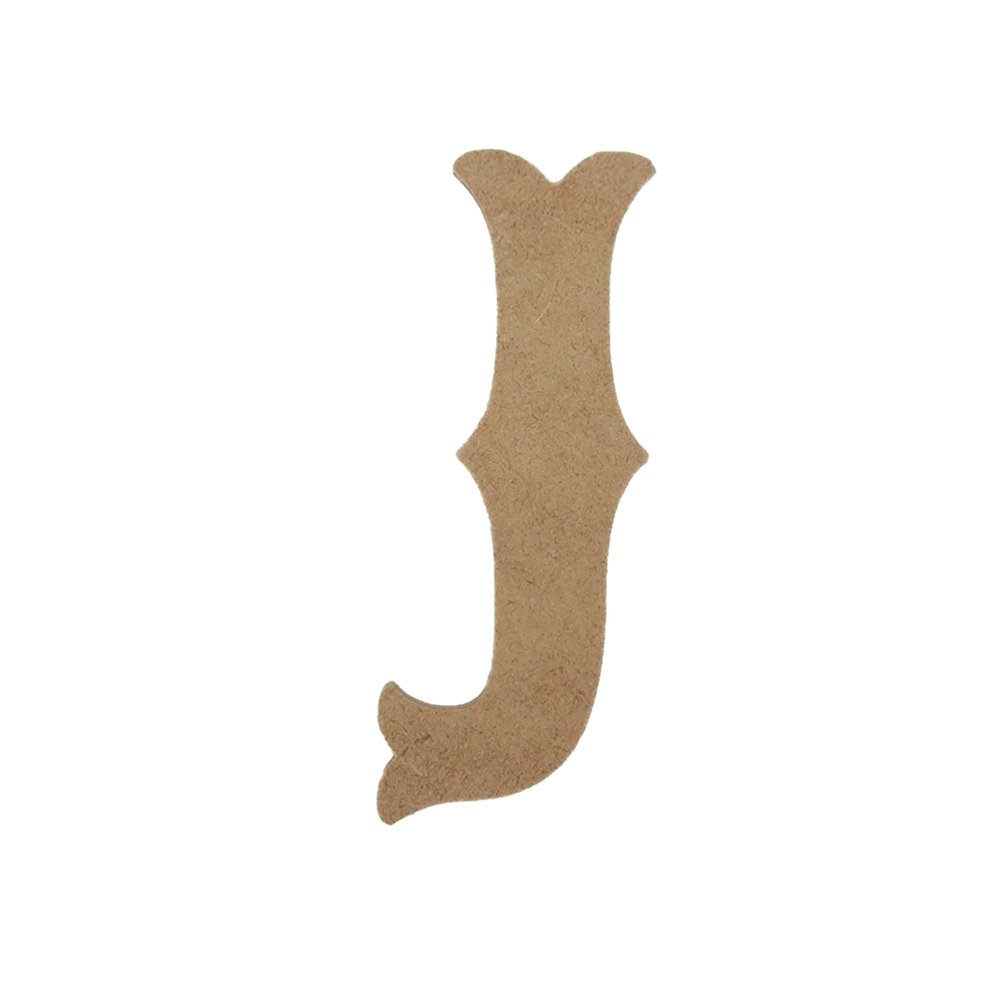 16" Wooden Carnival Letter J Unfinished, Circus Font, Craft Cutout on 1-4" MDF