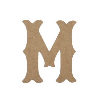 24" Wooden Carnival Letter M Unfinished, Circus Font, Craft Cutout on 1-4" MDF