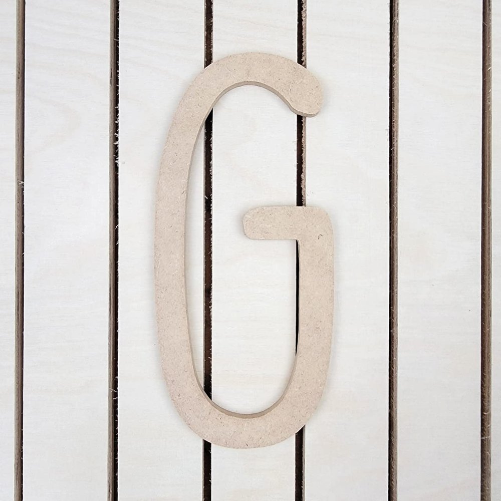 20" Wooden Thin Letter G Unfinished, Skinny Lemon Font, Craft Cutout on 1-4" MDF