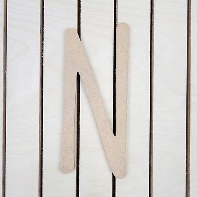 22" Wooden Thin Letter N Unfinished, Skinny Lemon Font, Craft Cutout on 1-4" MDF