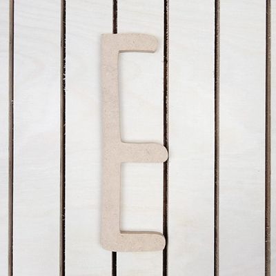 22" Wooden Thin Letter E Unfinished, Skinny Lemon Font, Craft Cutout on 1-4" MDF