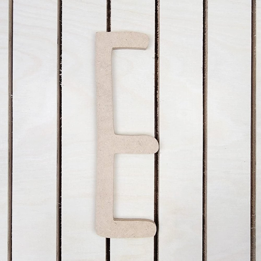 22" Wooden Thin Letter E Unfinished, Skinny Lemon Font, Craft Cutout on 1-4" MDF