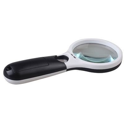 Feiyxu Magnifying Glass with Light, 10X / 20X Handheld Magnifier Optical Reading and Hobbyists for Seniors Reading Soldering Inspection, Exploring (Color : Black)