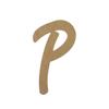 15" Wooden Novelty Letter P Unfinished, Marvelous Script Font, Craft Cutout on 1-8" MDF view 1