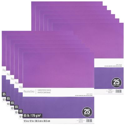 Recollections 300 Sheets Grape 12" x 12" Cardstock Paper - Acid and Lignin Free Paper for Scrapbooks, Arts & Crafts - Bulk Pack