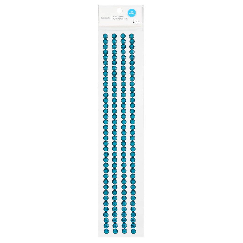 Recollections Teal Bling Stickers, 12 Packs: 4 ct. (48 Total)