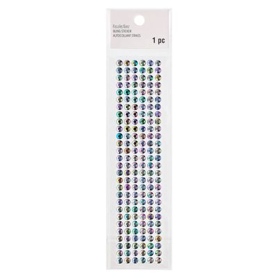 Recollections Black AB Bling Sticker, 12 Pack