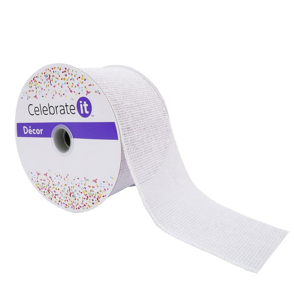 Celebrate It 2.5" x 25ft. Faux Burlap Wired Ribbon, 12 Pack