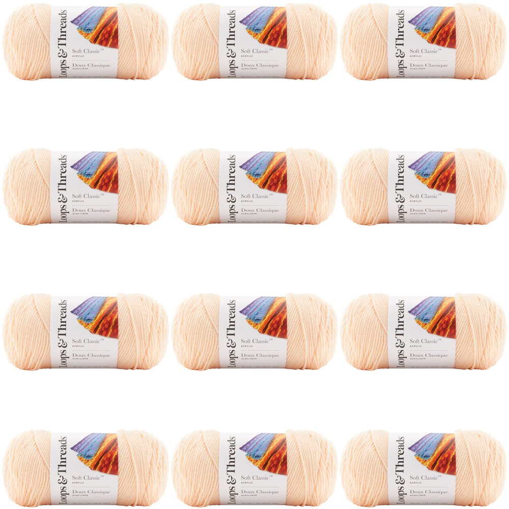 MICHAELS Bulk 12 Pack: Soft Classic Solid Yarn by Loops & Threads
