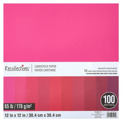 Recollections Red Palette 12" x 12" Cardstock Paper, 9 Packs: 100 ct. (900 total)