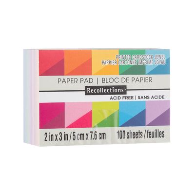 Recollections 1,200 Sheets 2" x 3" Jewel Cardstock Paper Pad - Acid Free Paper for Scrapbooks, Invitations, Greeting Cards, and Arts & Crafts - Bulk Pack