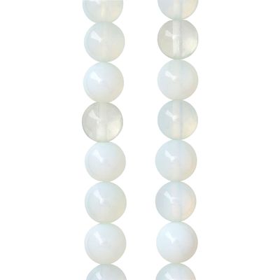 Bead Landing Opal Moonstone Glass Round Beads, 10mm, 12 Pack
