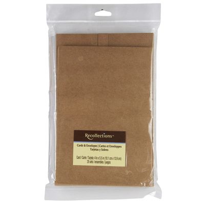 Recollections 4" x 5.5" Kraft Cards & Envelopes, 27 Packs: 25 ct. (675 total)