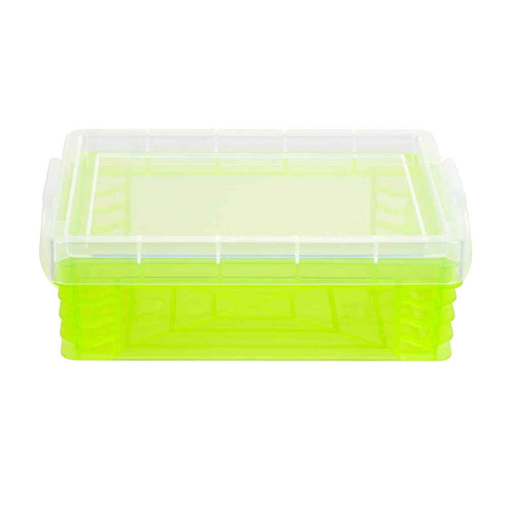 Simply Tidy Green Stacking Crayon Box - Plastic Storage Containers for School Supplies, Sewing and Crafts - Bulk 36 Pack