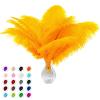 Piokio 40 pcs Gold Ostrich Feathers 12-14 inch(30-35 cm) Bulk for Wedding Party Centerpieces and DIY Clothes Decoration, Gatsby Decorations view 1
