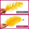 Piokio 40 pcs Gold Ostrich Feathers 12-14 inch(30-35 cm) Bulk for Wedding Party Centerpieces and DIY Clothes Decoration, Gatsby Decorations view 3