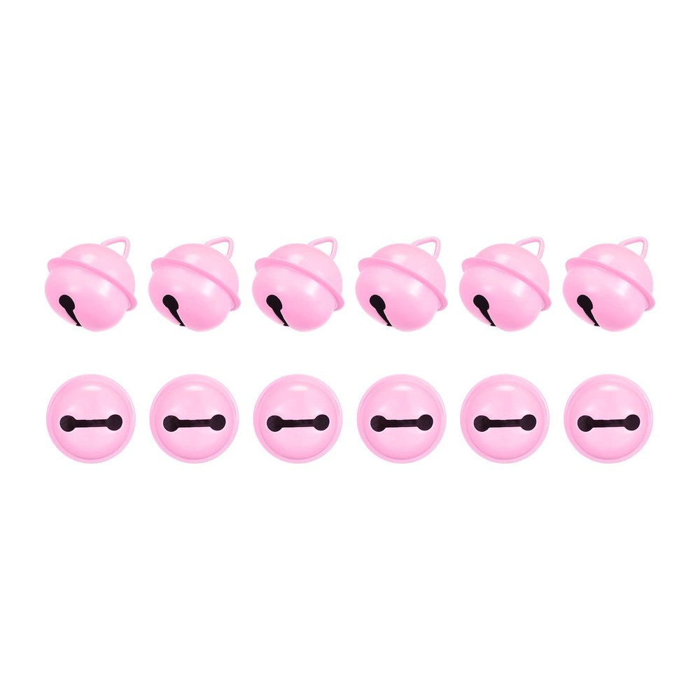 uxcell Jingle Bells, 22mm 12pcs Craft Bells for DIY Holiday Decoration, Musical Party, Home, Festival, Wedding, Light Pink