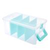 BTSKY Clear Plastic Dividing Storage Box with 4 Deep Compartments Adjustable Storage Bin with Lid Portable Craft Storage Container Multipurpose Sewing Box Art Supply Organizer, 13.9x7.9x6.2 Inches view 1