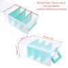 BTSKY Clear Plastic Dividing Storage Box with 4 Deep Compartments Adjustable Storage Bin with Lid Portable Craft Storage Container Multipurpose Sewing Box Art Supply Organizer, 13.9x7.9x6.2 Inches view 3