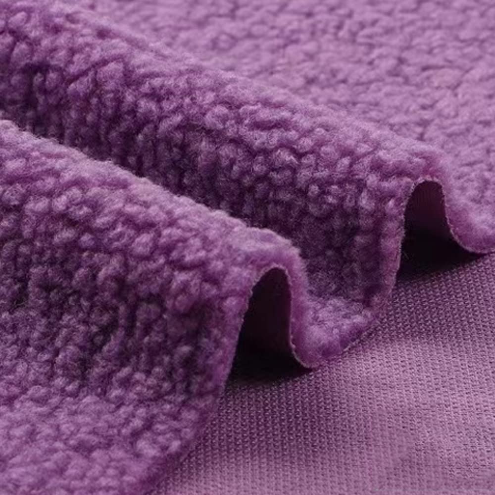 Sherpa Fleece Fabric Lambskin Thermal Lined Material DIY Sewing Crafts Materials for Coat Sweatershirt, Blanket, Hat, Doll Sewing Craft Material for Super Soft & Cozy Fuzzy Blanket