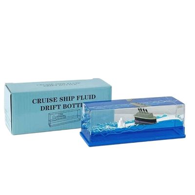 RACOE Cruise Ship Fluid Drift Bottle Desktop Decoration Desk Titanic Decor Toys Decorations Door Boys Love Birthday Gift Table with Titanic Decoration (Color : Blue Titanic Color Box)
