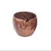 Wooden Yarn Bowl - Knitting Yarn Bowls with Holes Crochet Bowl Holder Handmade Yarn Storage Bowl Knitting Crocheting Accessories (6" x 6" x 3") view 1