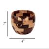 Wooden Yarn Bowl - Wooden Mixed Premium Yarn Crochet Bowl - Handmade Knitting Wool Storage Yarn Bowl for Yarn Balls & Skeins, Birthday Gifts for Mom & Knitting Lovers. (7" x 7" x 4") view 2