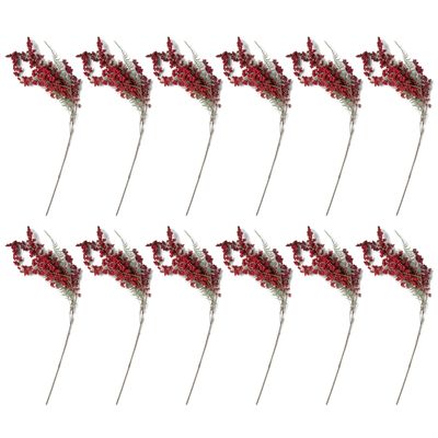 Ashland Red Berry Cluster Spray, 12 Pack