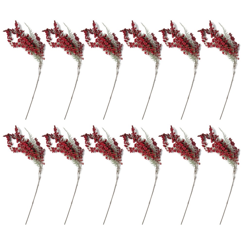 Ashland Red Berry Cluster Spray, 12 Pack