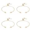 Pandahall 10pcs Adjustable Slider Brass Box Chain Rhinestone Bracelets 18K Real Gold Plated Bracelets with Star Rhinestone for Men Women DIY Bracelets Making view 1